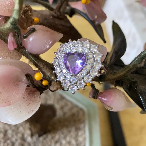 Vintage 925 alexandrite &white sapphire ring